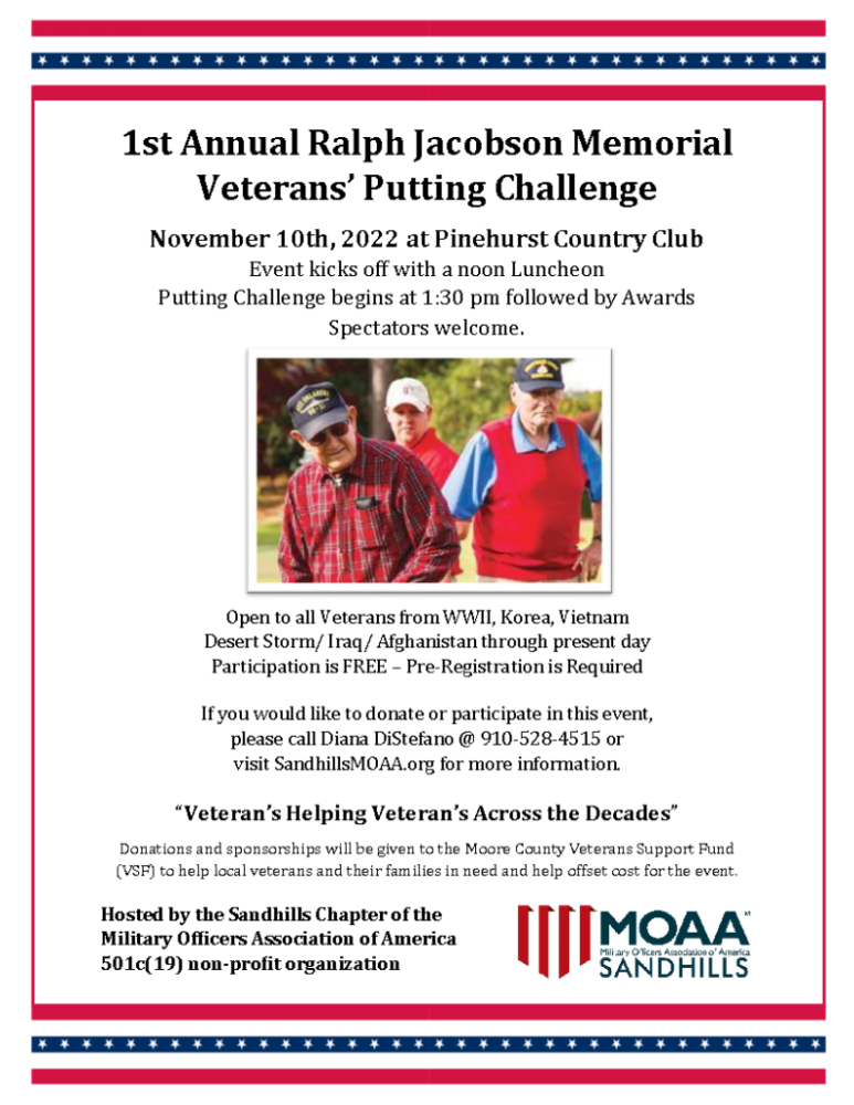 2nd Annual Ralph Jacobson Memorial Veteran’s Putting Challenge